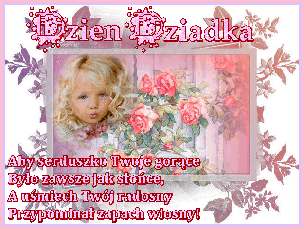 Dziewczynka wysyła całusy i wiersz do dziadka